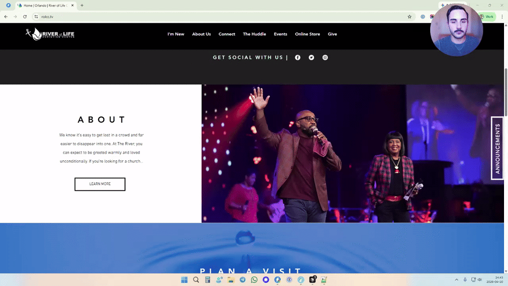 Homepage screenshot · River of Life Church