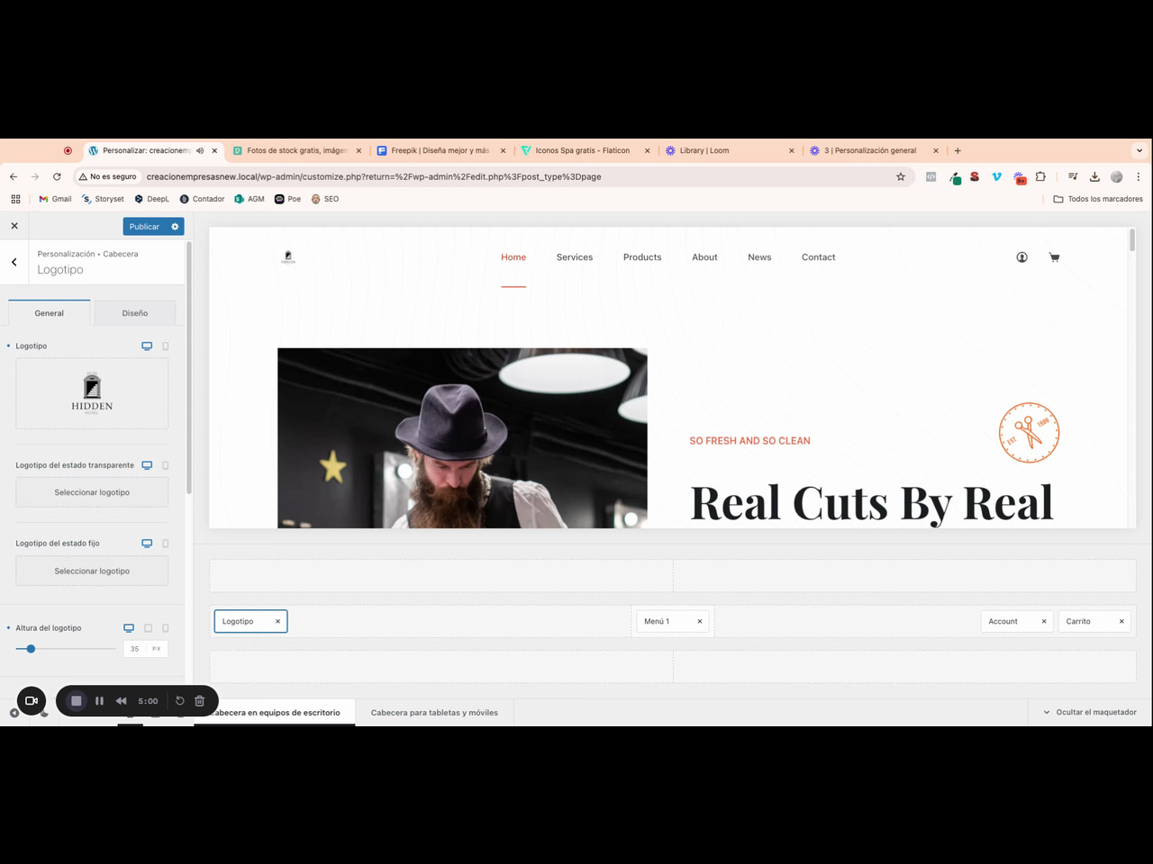 Configurar logo, menú y colores corporativos en WordPress