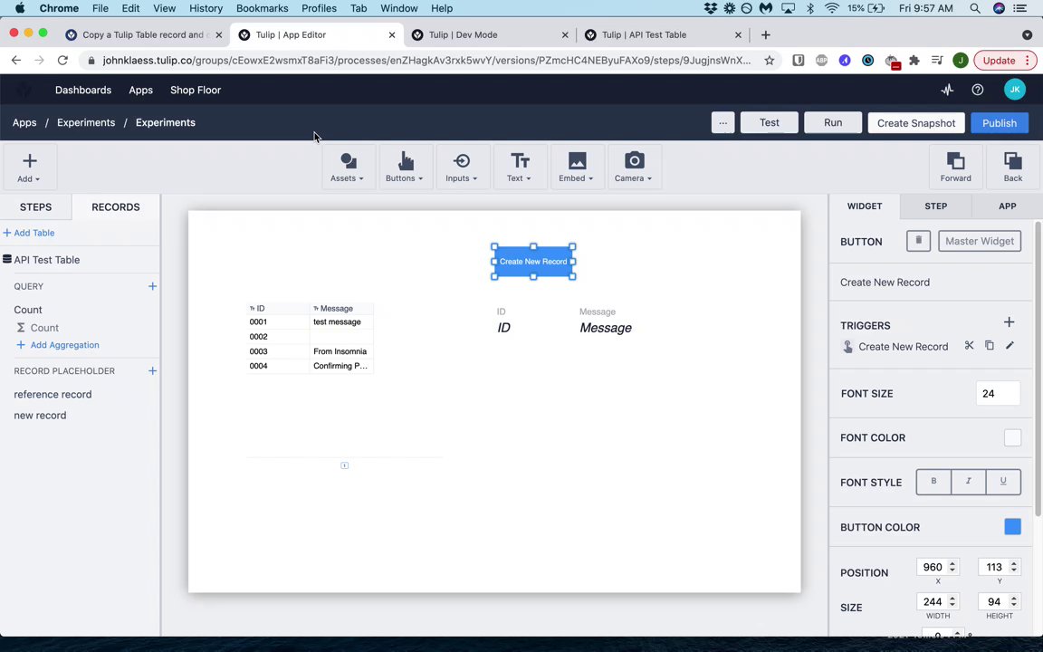 Copy a Tulip Table record and create a duplicate with a new ID