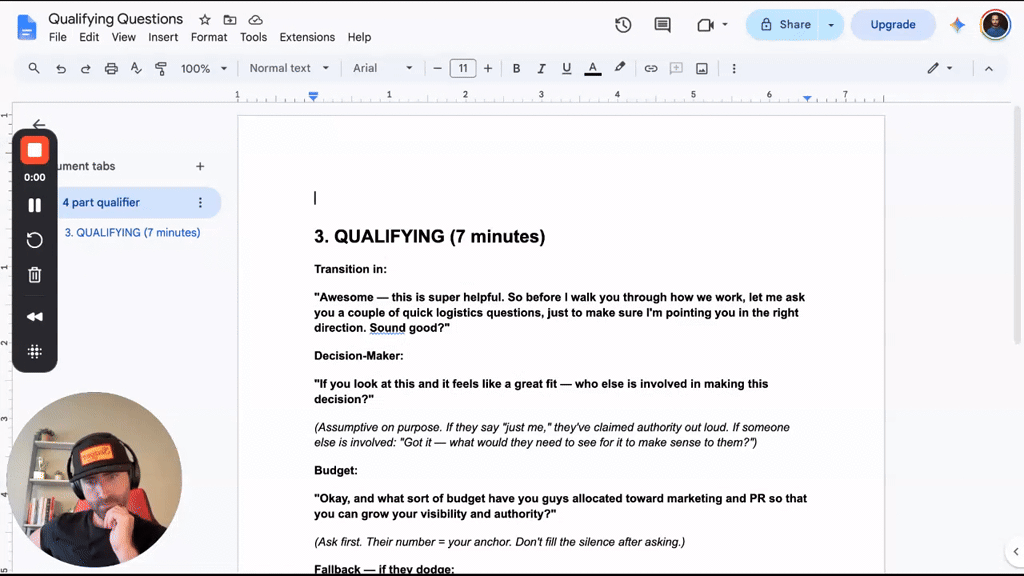 Old School Qualifying Questions