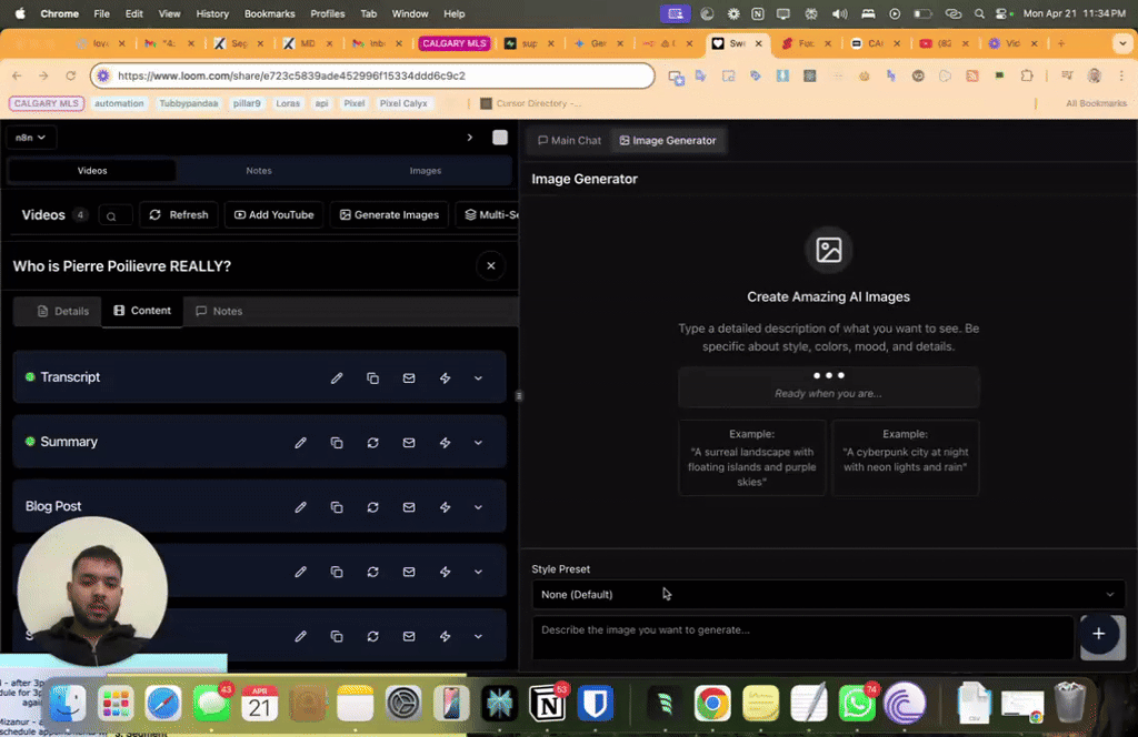 Demoing my vibe coded application - an automated content creation machine 