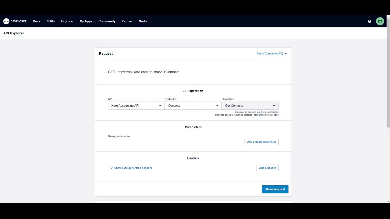 Preview of Using the 'get contacts' link