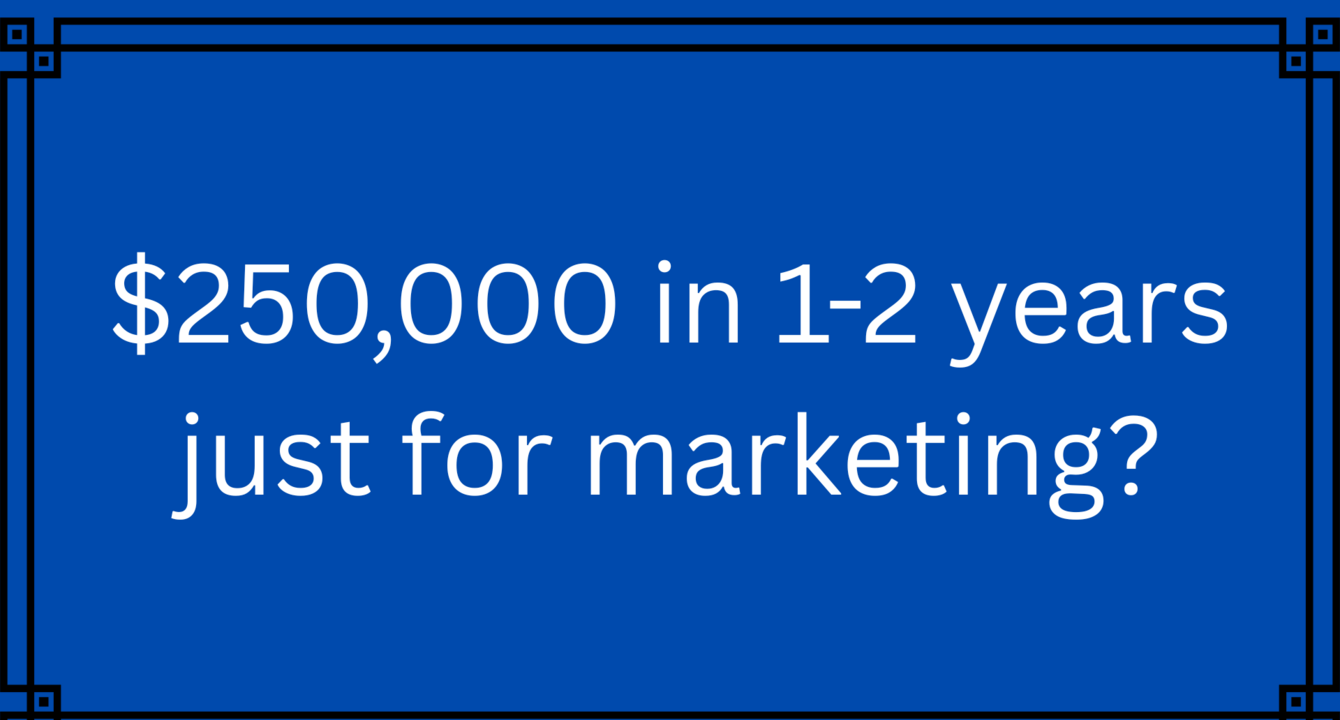 $250,000 in 1-2 years just for marketing?