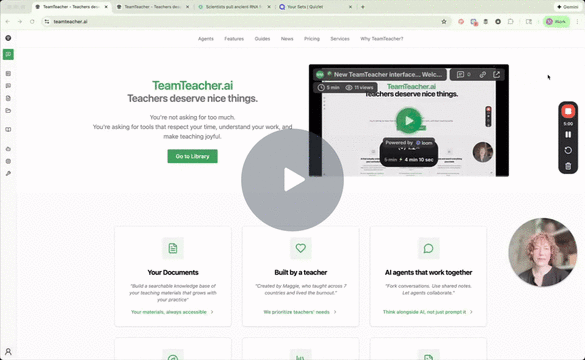 Video walkthrough of TeamTeacher Guides page