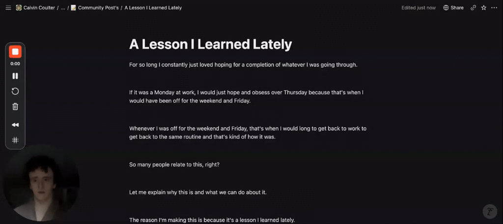 A Lesson I Learned Lately