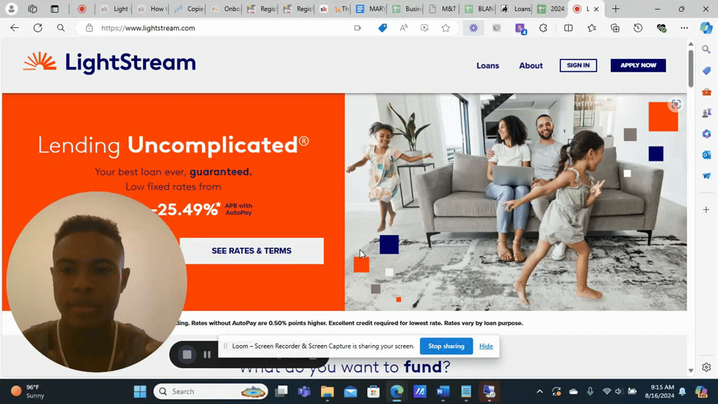 Video on how to do the Lightstream loan
