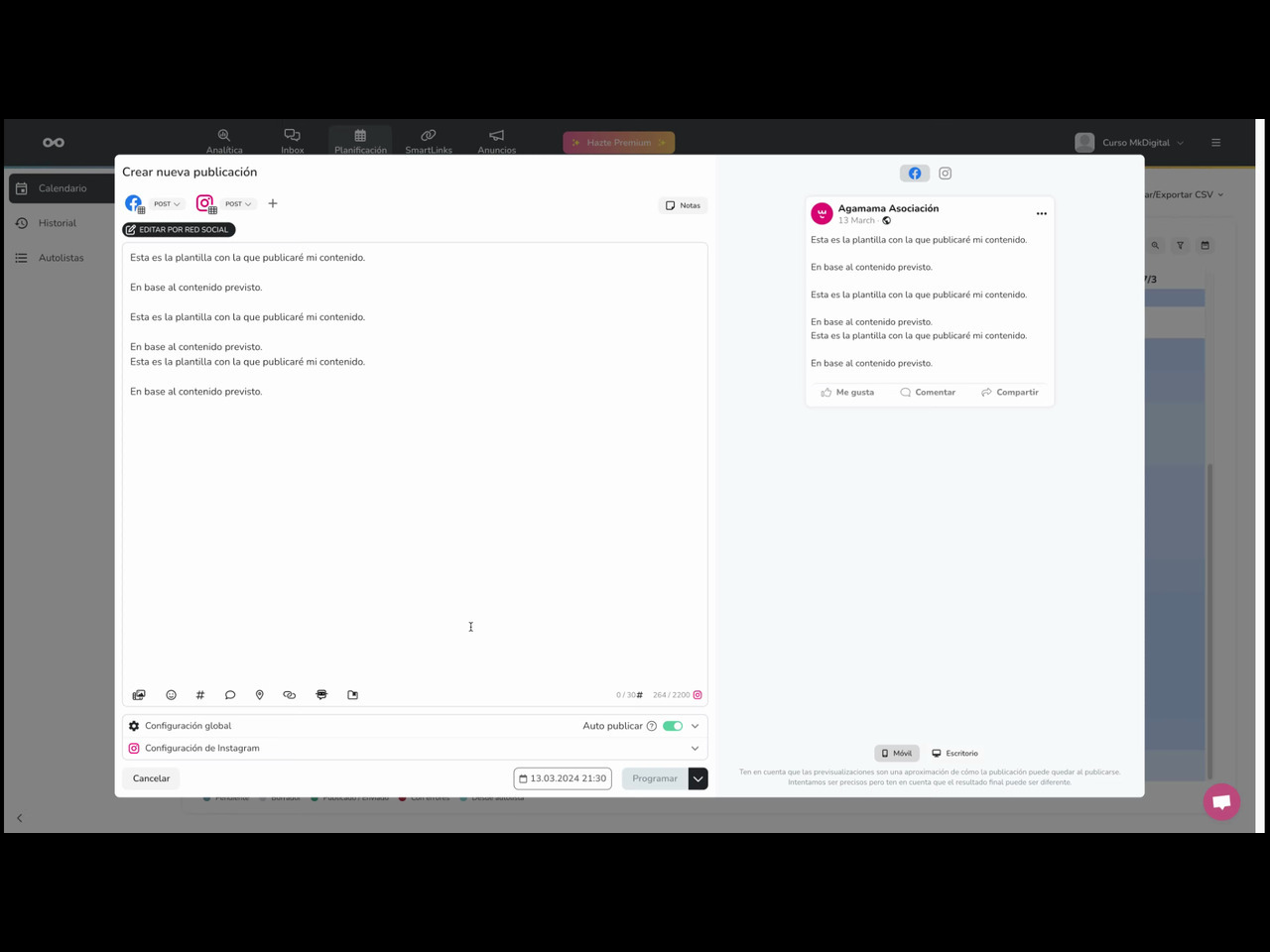 Cómo personalizar y programar publicaciones en Metricool