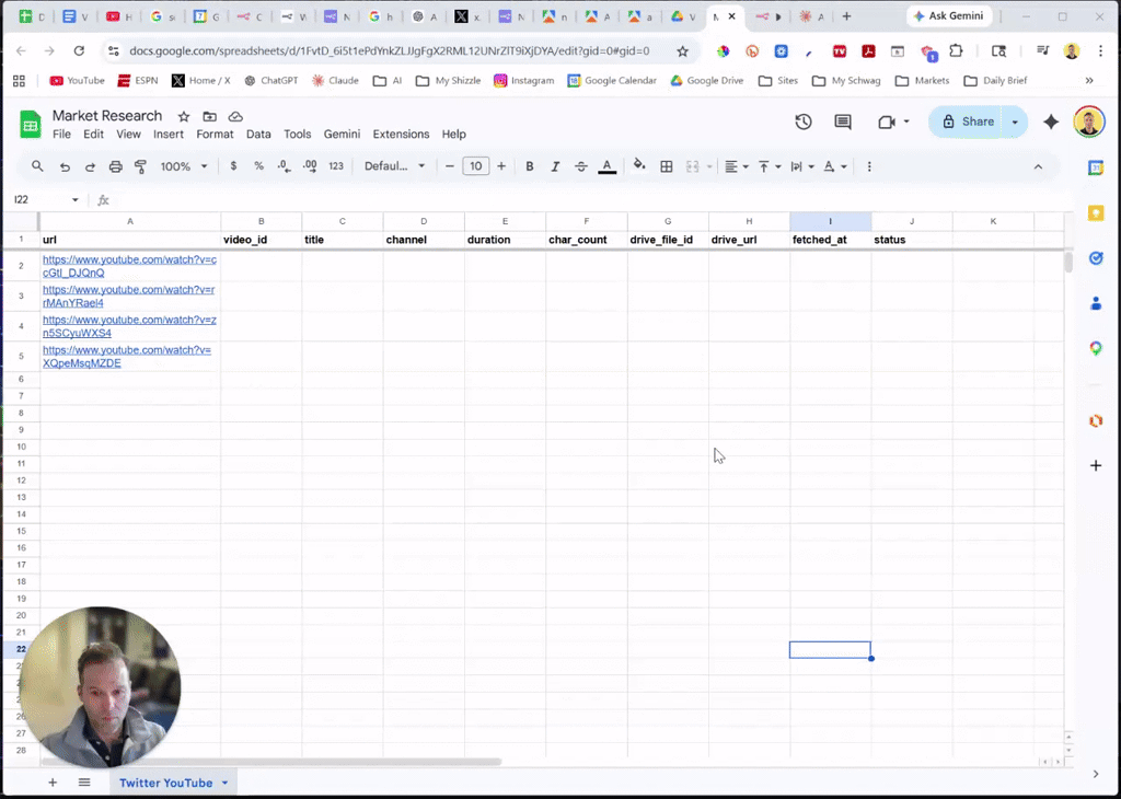Pulling YouTube transcripts for research