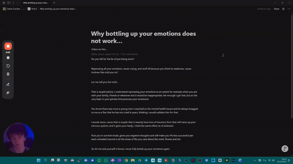 Why bottling up your emotions does not work…