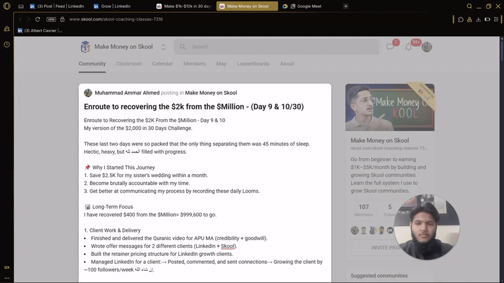 Enroute to recovering the $2k from the $Million - (Day 9 & 10/30)