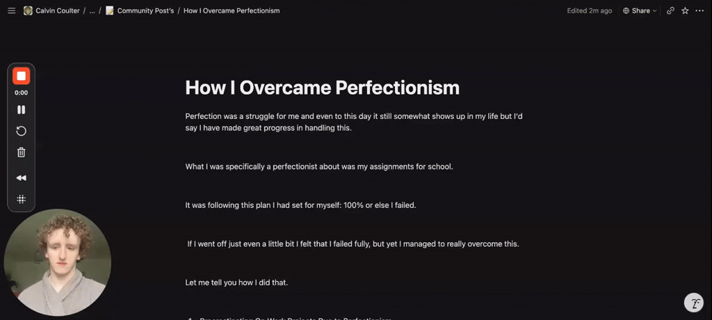 How I Overcame Perfectionism