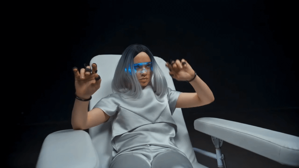 Cyber Girl Fire Hands
