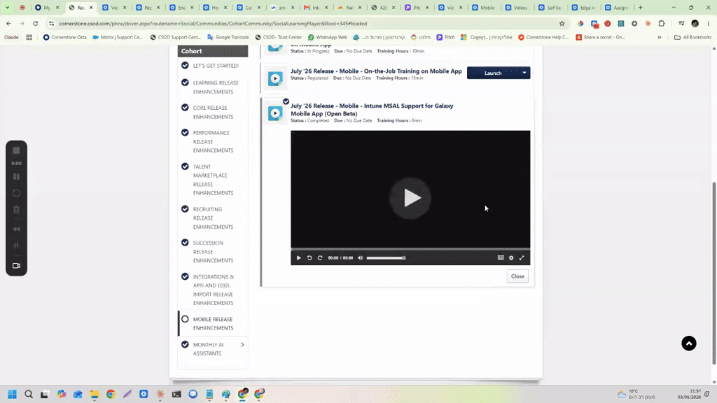 Microsoft Intune Integration for Cornerstone Mobile App