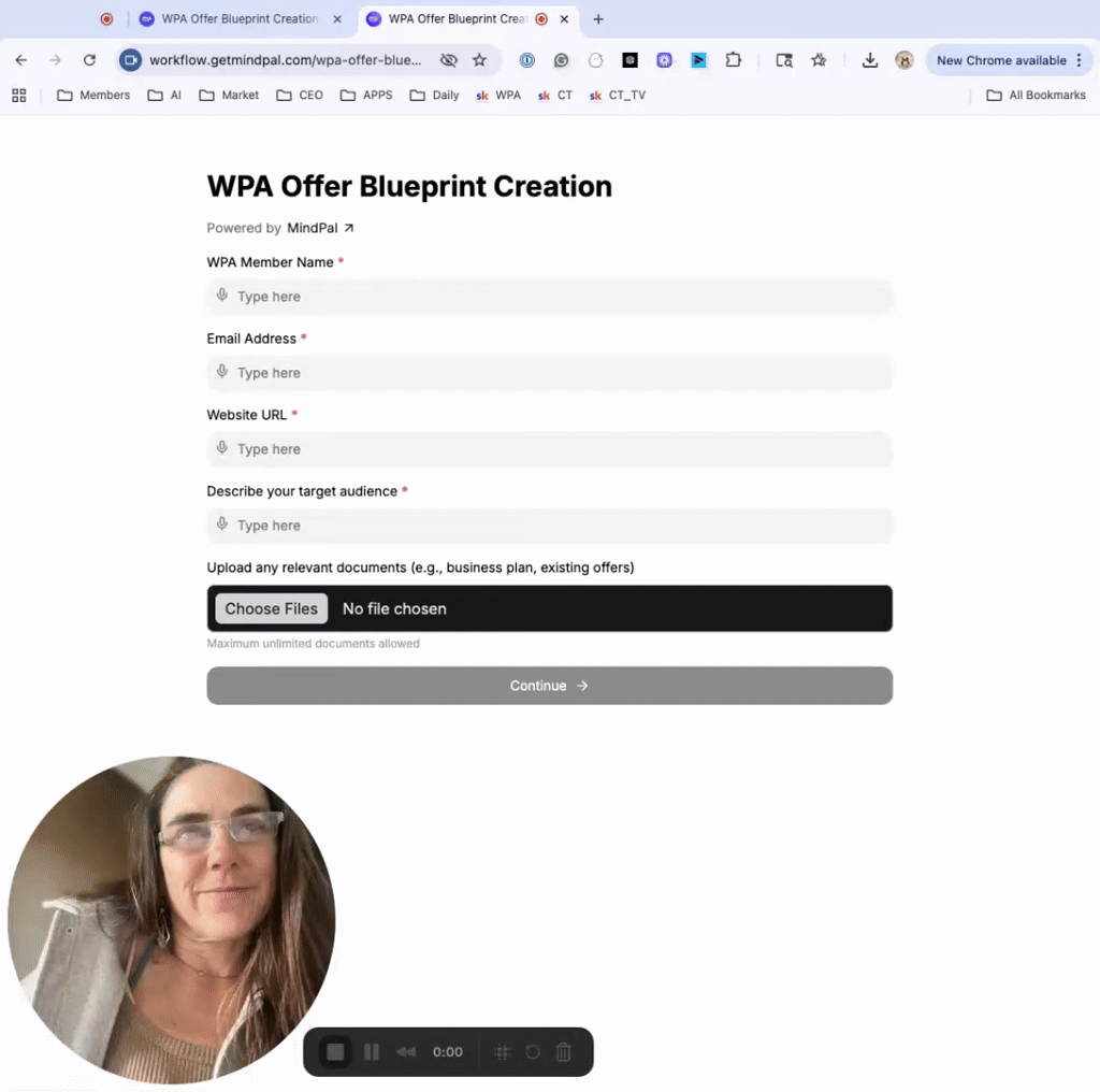 Want to test? Ai agent workflow: WPA Offer Blueprint Creation | MindPal