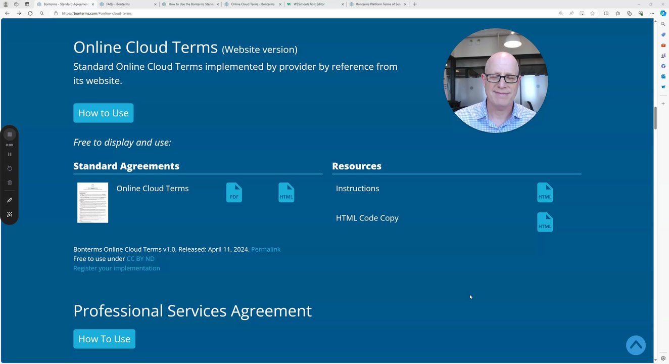 How to Use: Bonterms Standard Online Cloud Terms