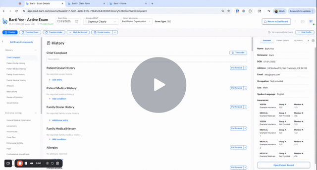 Tasks from side panel
