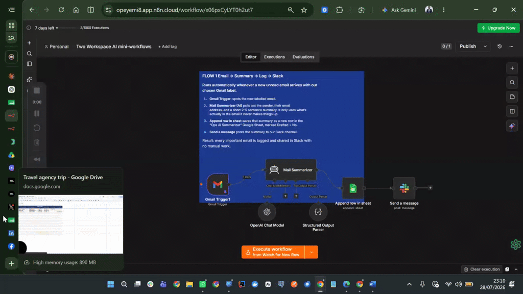 Two Workspace AI mini-workflows