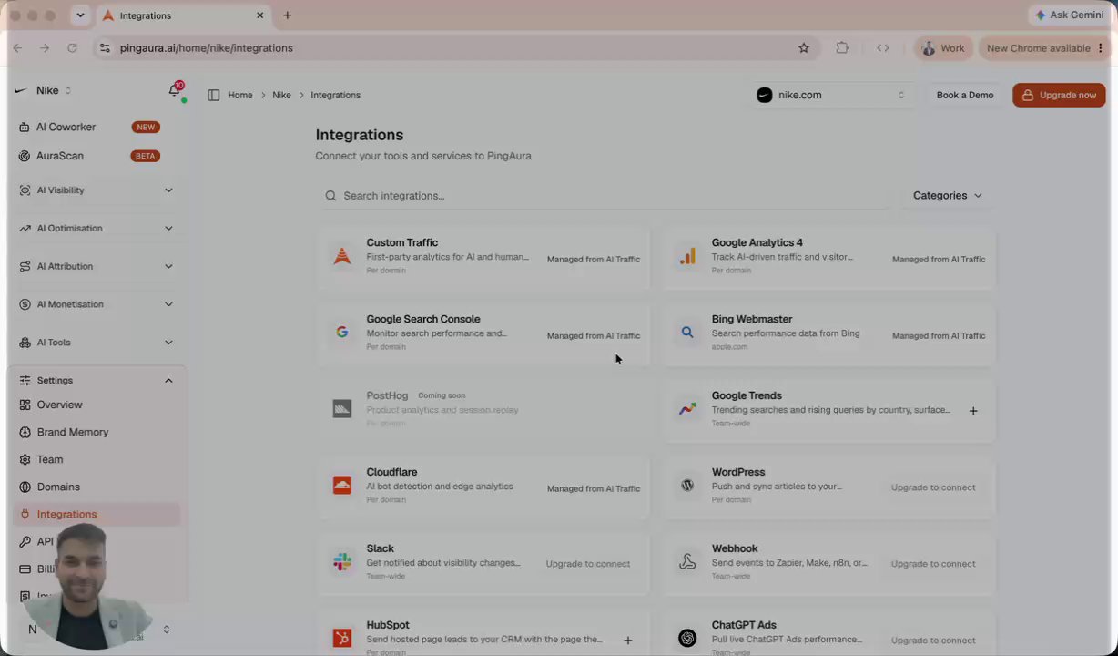 Integrations on PingAura