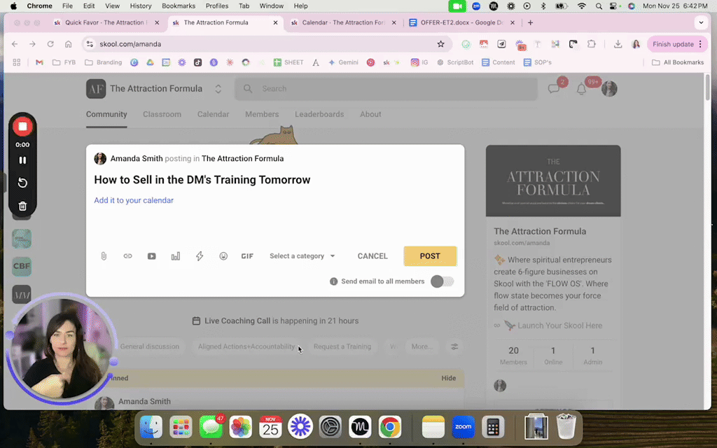 DM's Training Tomorrow