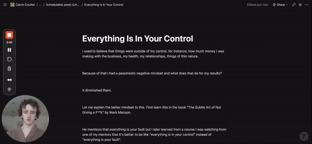 Everything Is In Your Control