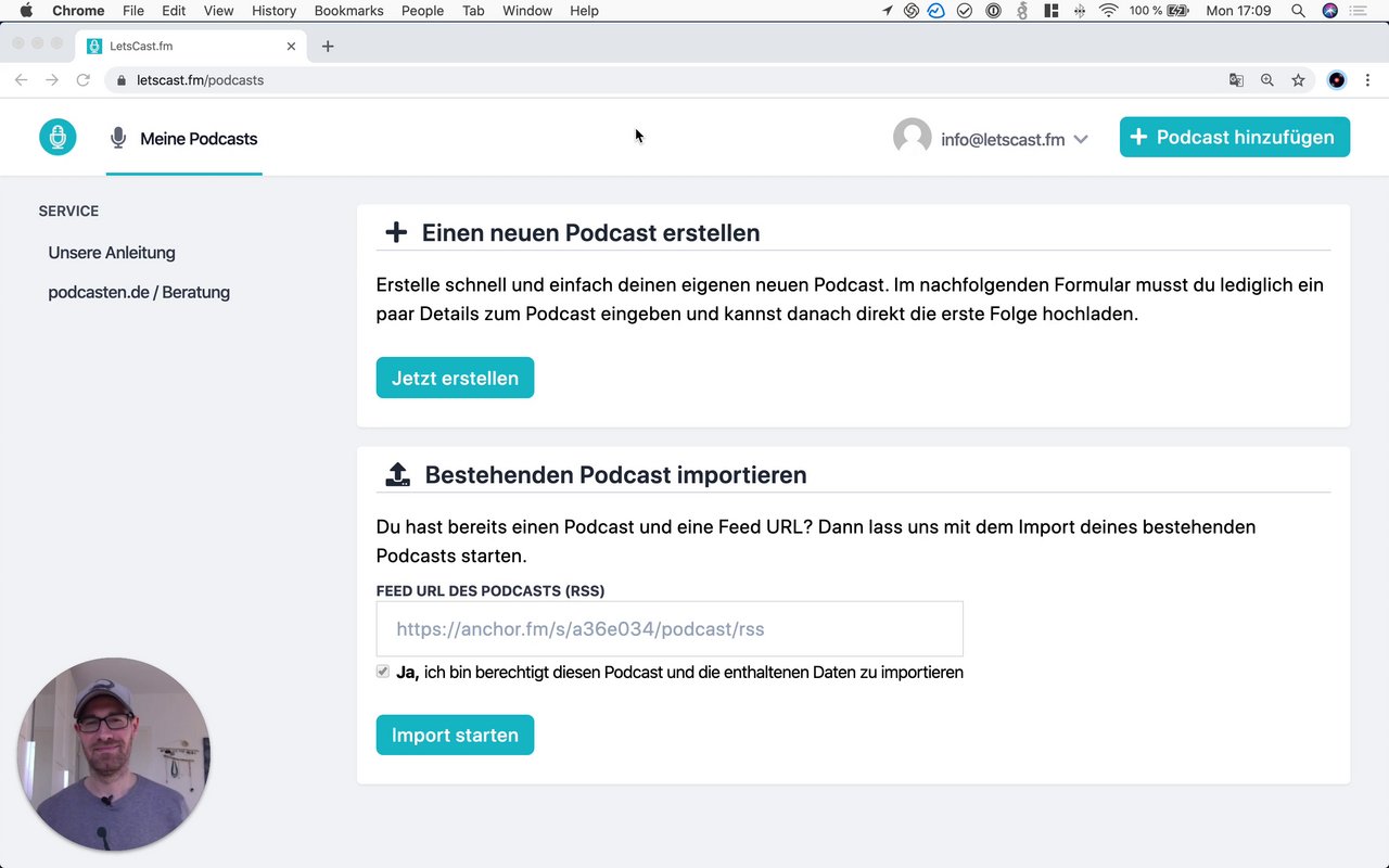 Preview of LetsCast.fm | Erstelle einen exklusiven Podcast
