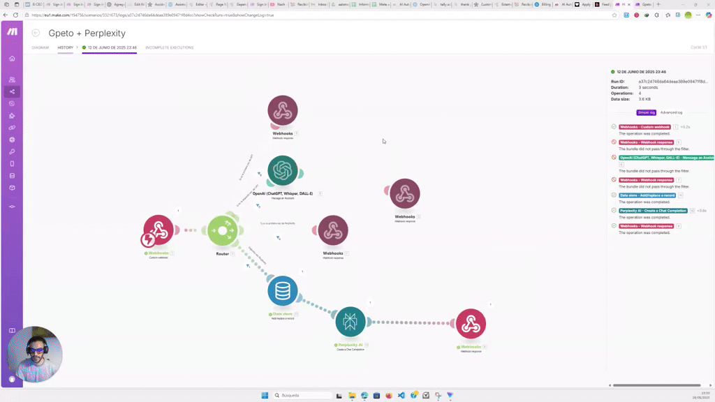 Giving memory to perplexity using Make.com and databases