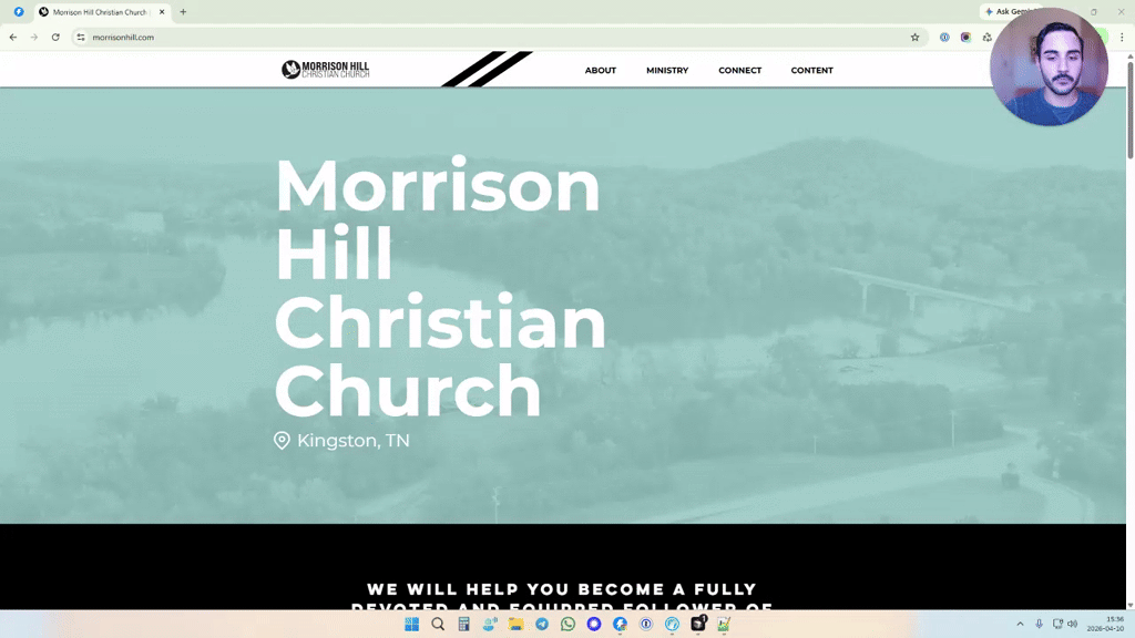 Homepage screenshot · Morrison Hill Christian Church