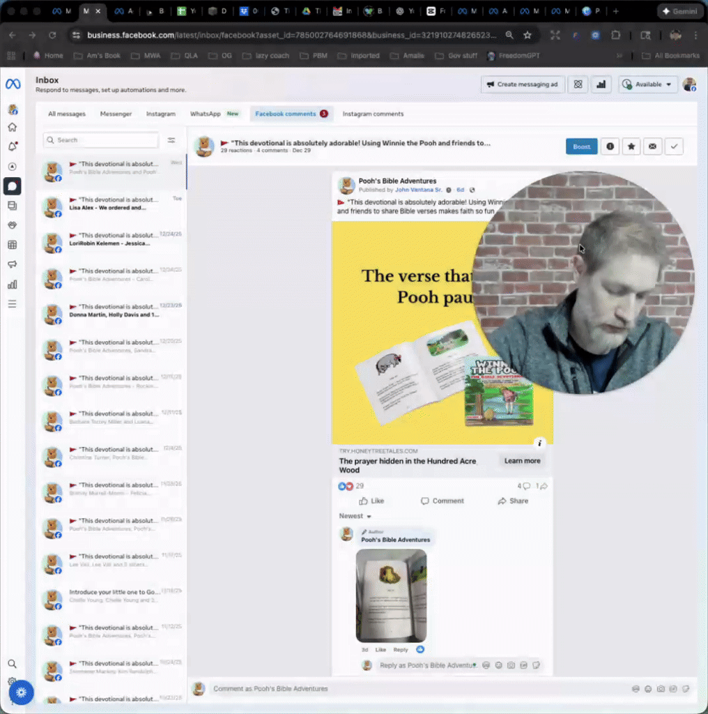 FB book ads comments from the weekend 1/4/26