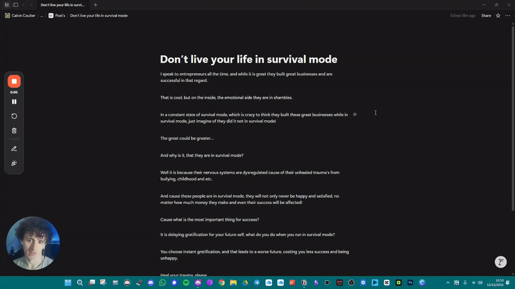Don’t live your life in survival mode