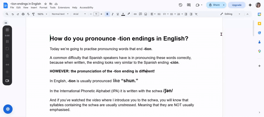 How to pronounce words ending -tion 