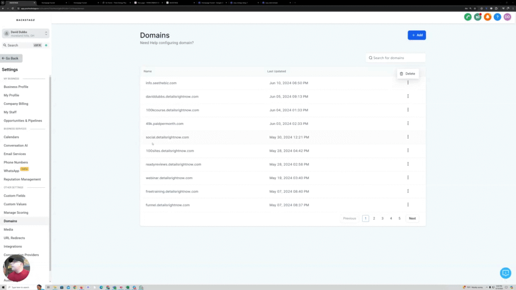 EASY CONNECTING DOMAIN TO PAGE - THINK ENERGY ONBOARDING · BACKSTAGE