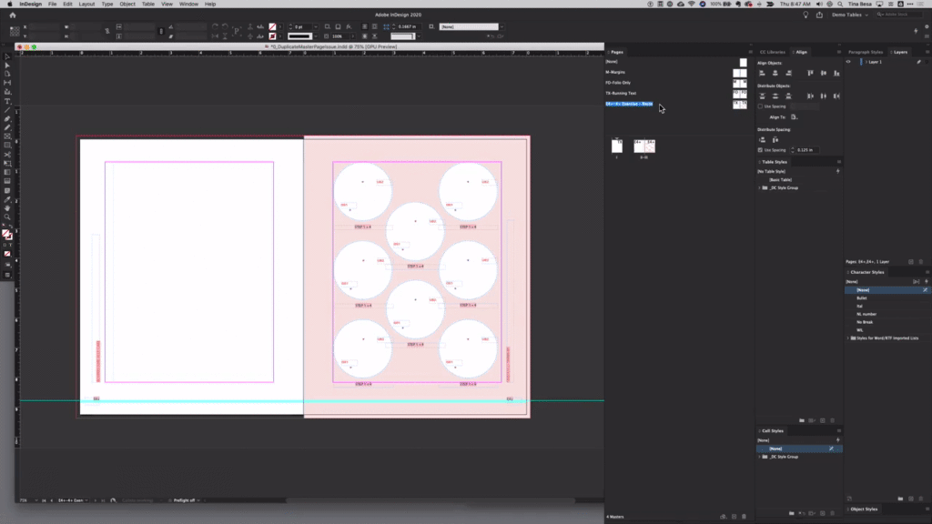 InDesign: Master page items scale when page is duplicated
