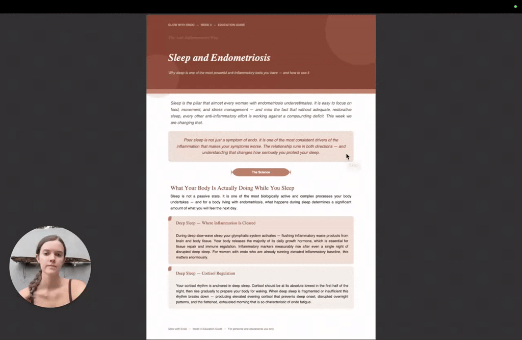Weekly Educational post: the endo sleep inflammation pain cycle 💤