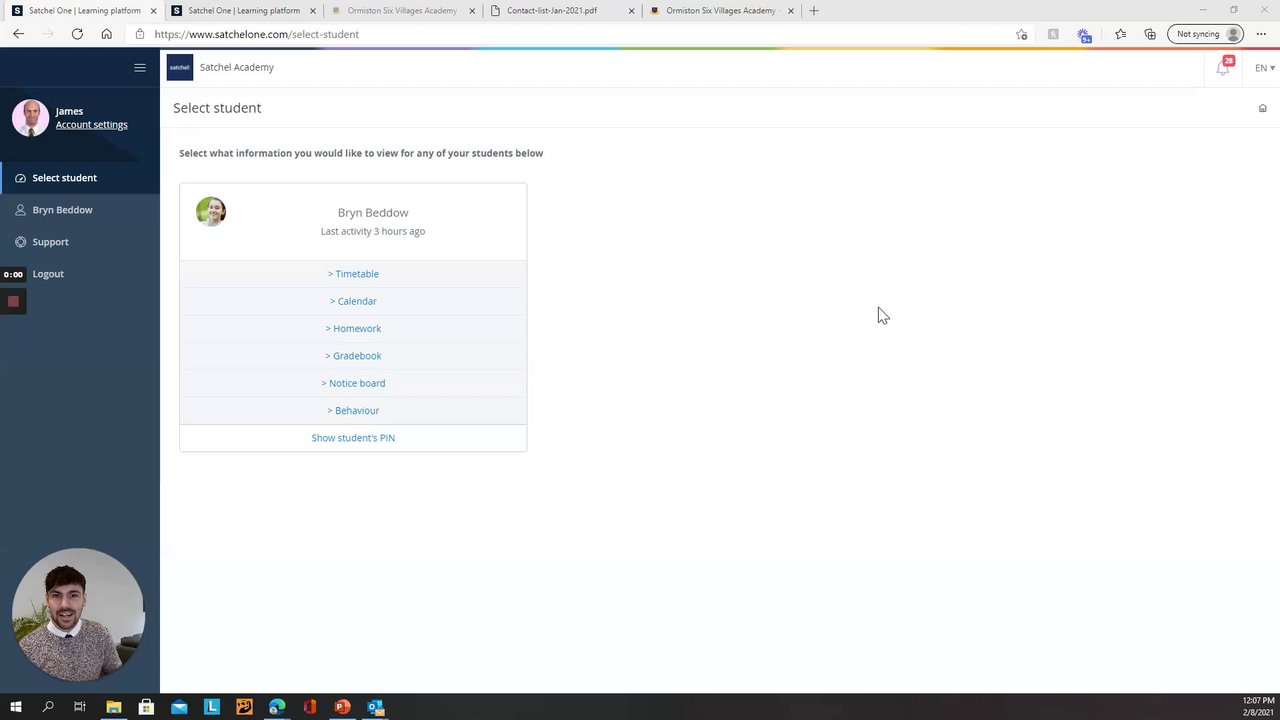 Preview of Parental Tutorial, using Satchel One to monitor your child's submissions and quality of work.