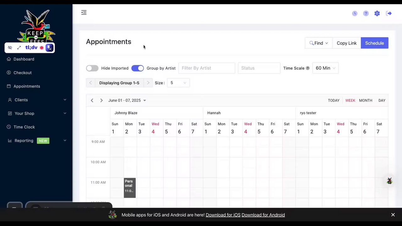 Preview of Clocking in and out as a shop manager in KTF