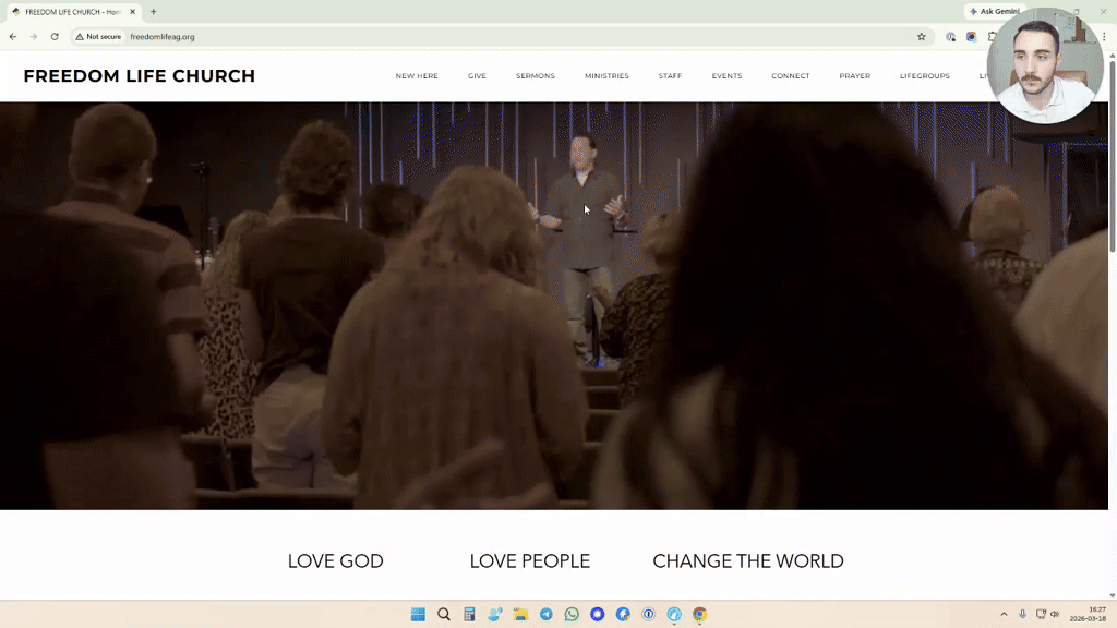 Homepage screenshot · Freedom Life Church