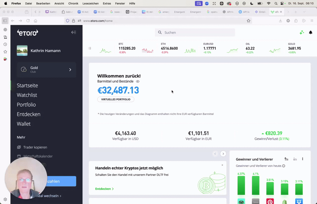 etoro - Aktien entdecken, Watchlist und Kauf