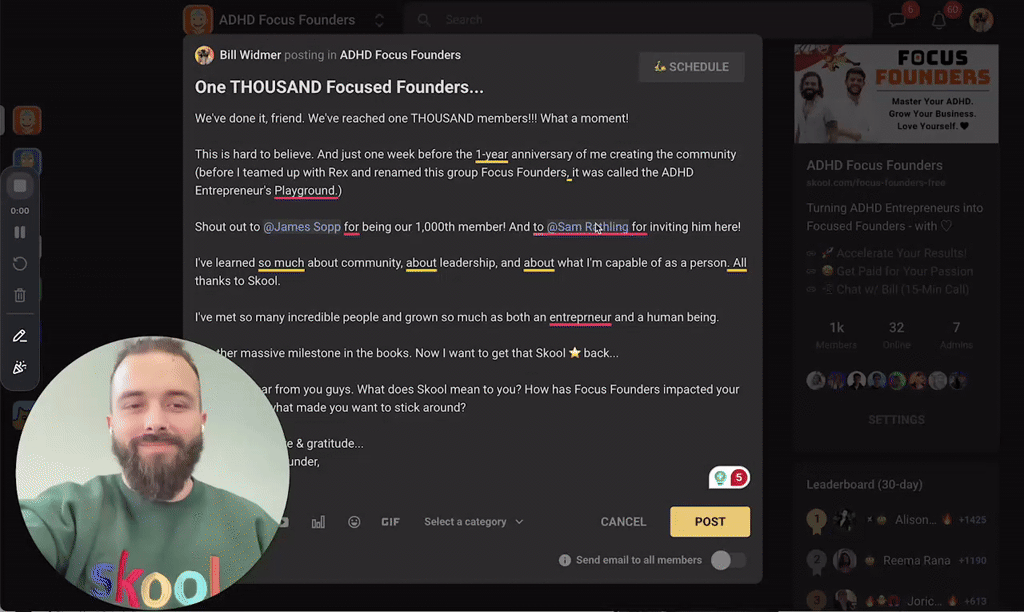 One THOUSAND Focused Founders!!!! 🎊