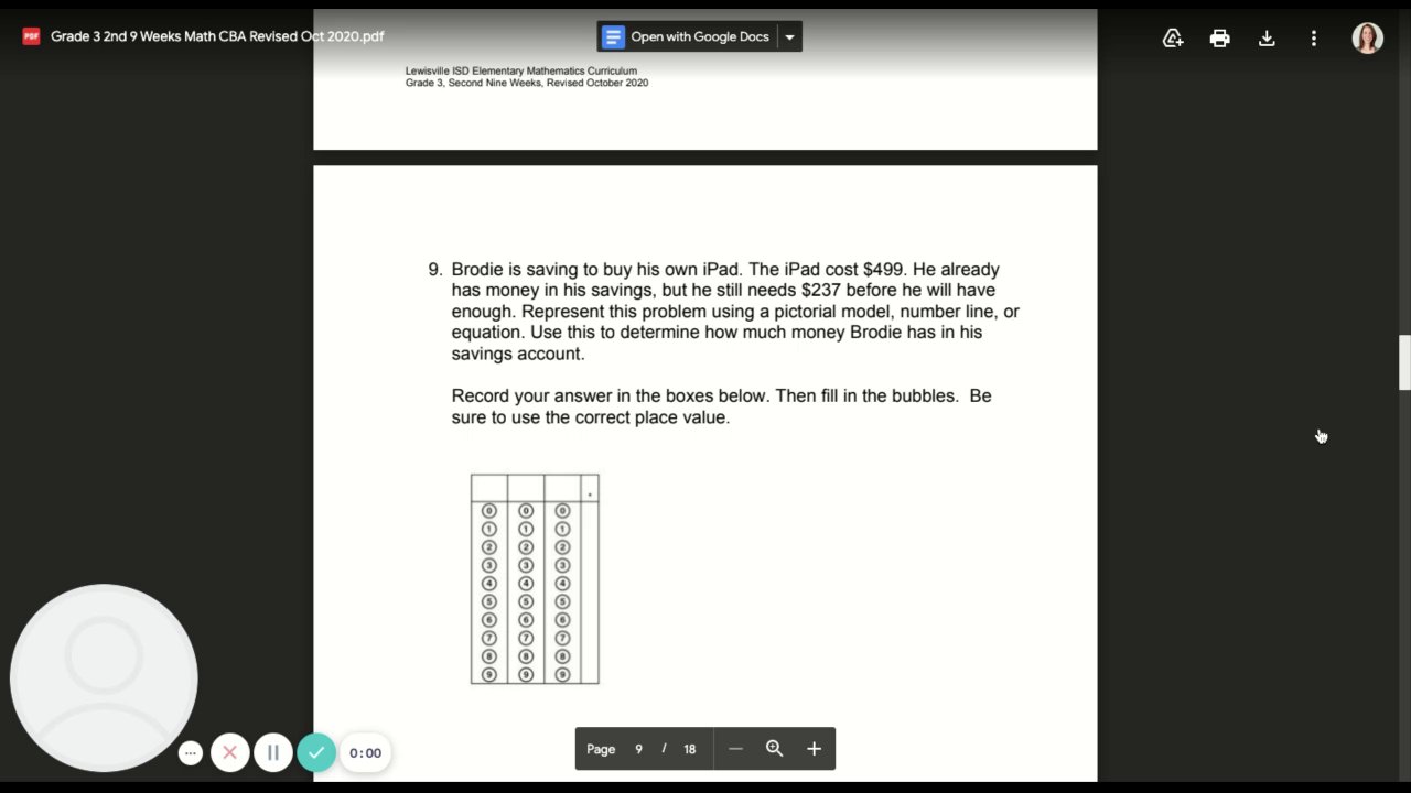 Preview of Grade 3 2nd 9 Weeks Math CBA Revised Oct 2020.pdf - Google Drive