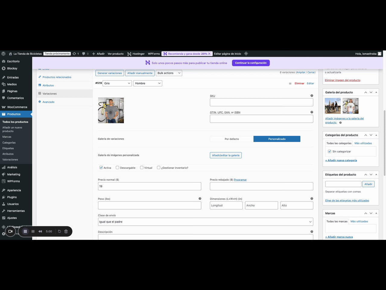 Acciones en lote para variaciones de producto en WooCommerce