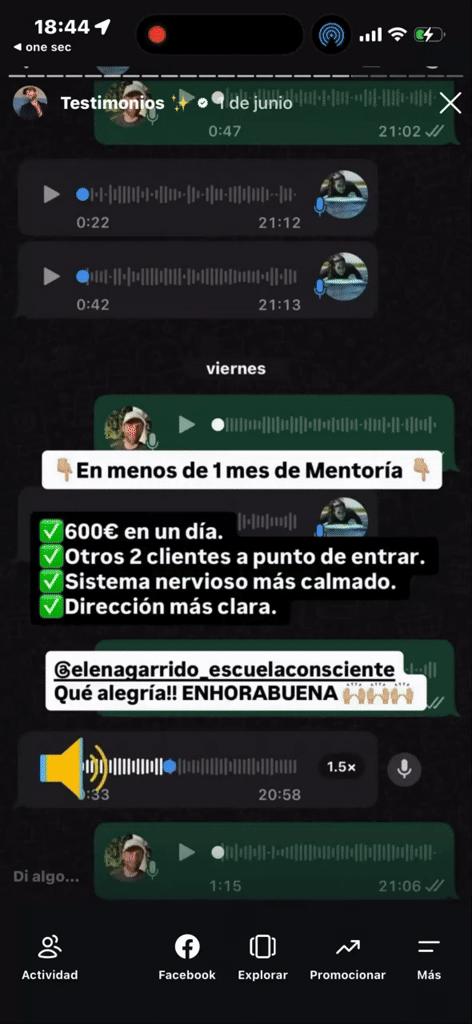 Actualización de agenda y 6 llamadas de venta