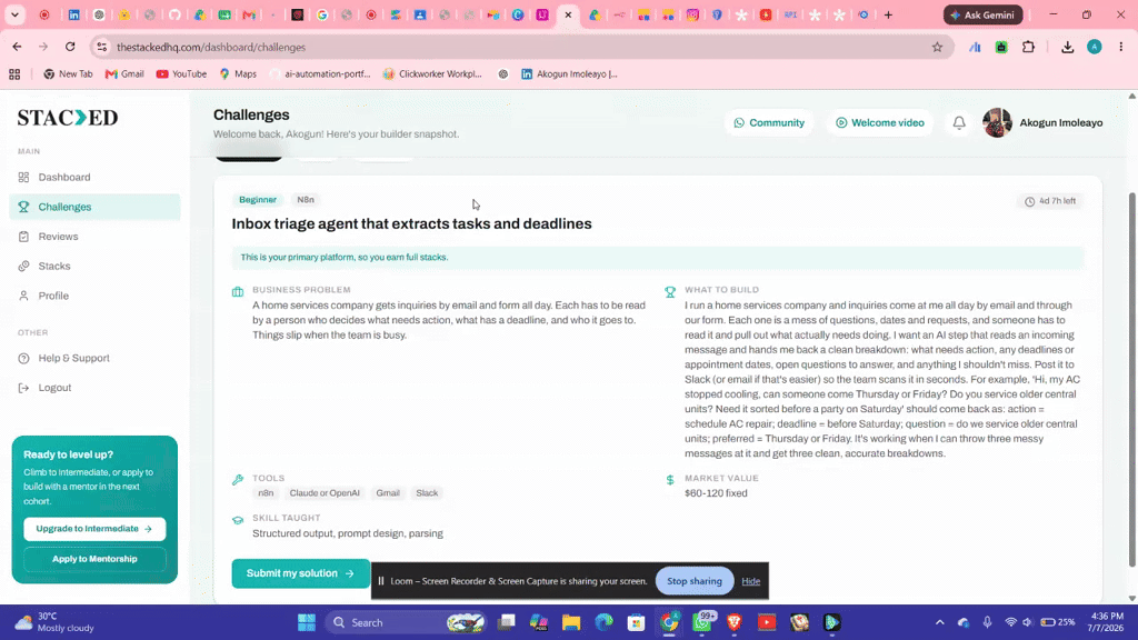 Inbox triage agent that extracts tasks and deadlines