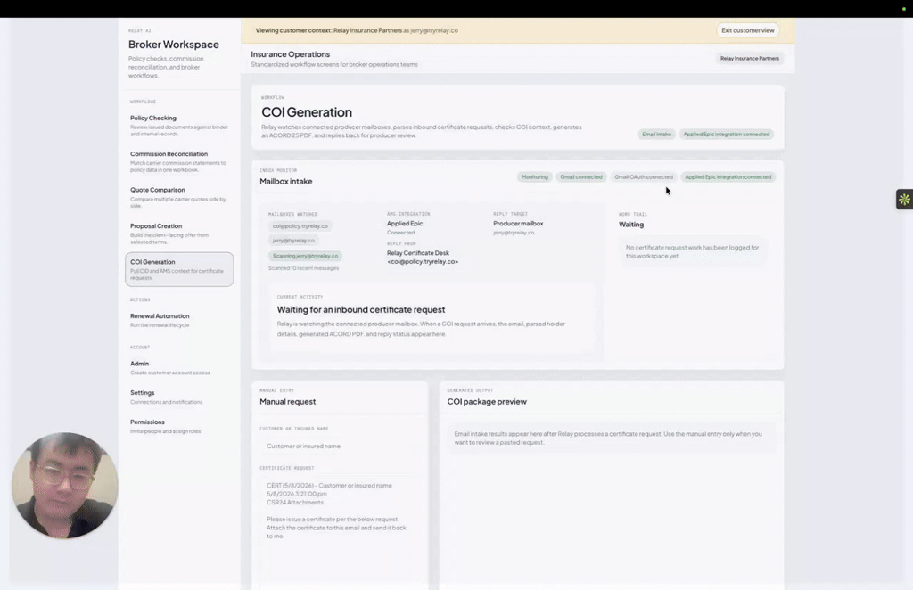 COI generation demo preview
