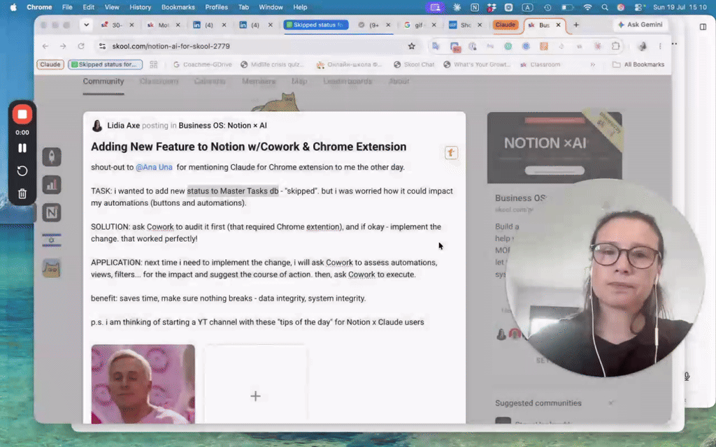 Adding New Feature to Notion w/Cowork & Chrome Extension