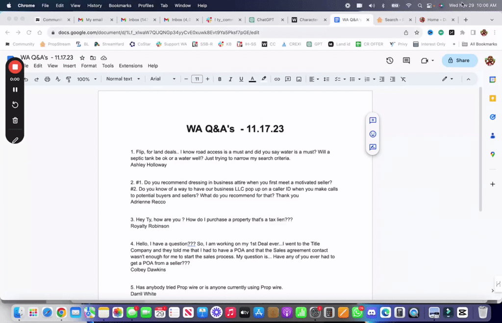 Weekly Questions 11.17.23 💰