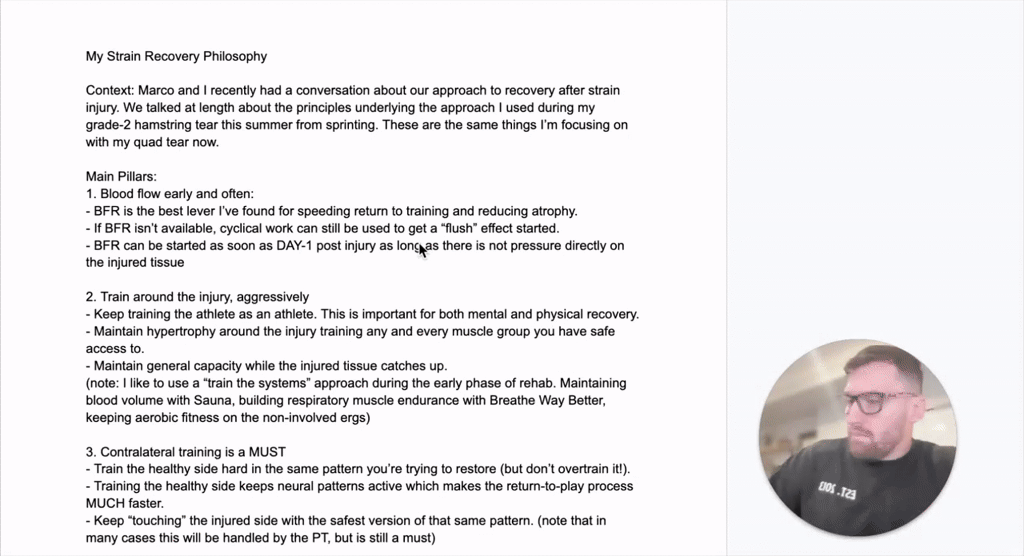 My strain Recovery Philosophy 