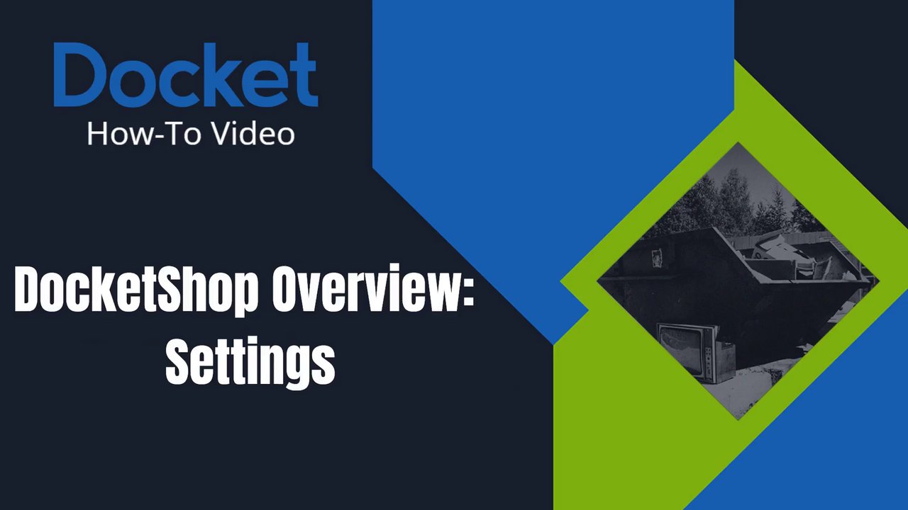 Preview of DocketShop Overview Settings
