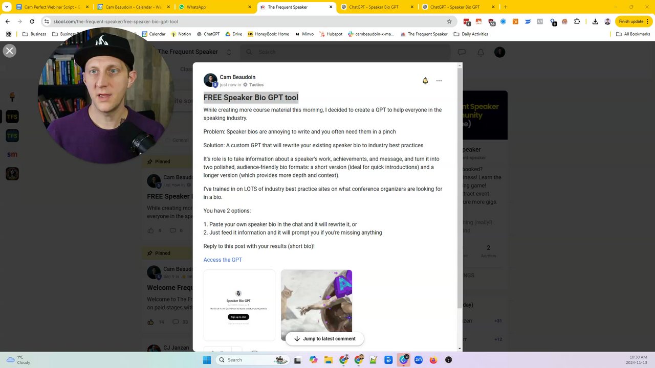 FREE Speaker Bio GPT tool