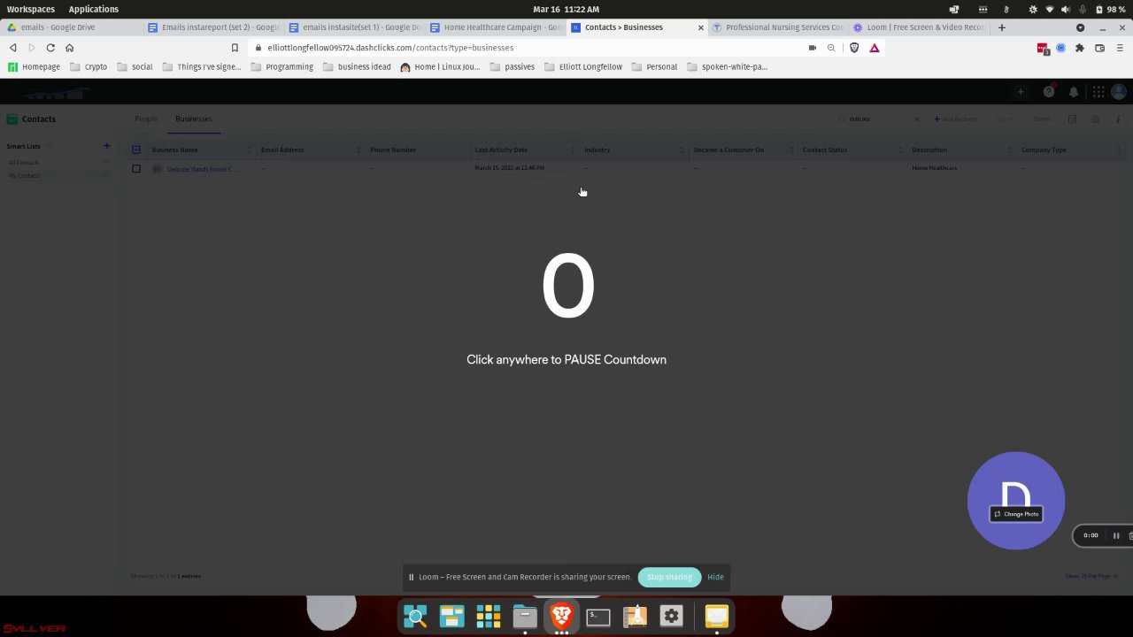 Preview of Contacts > Businesses - 16 March 2022