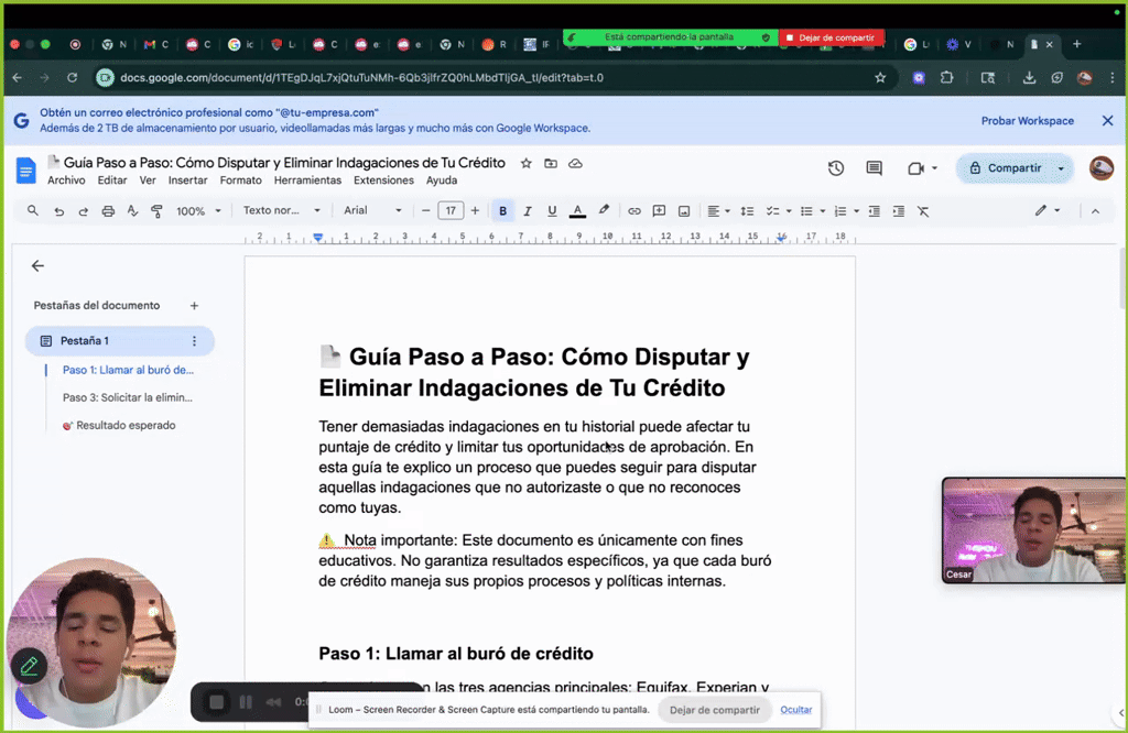 PROCESO #1 PARA BORRAR INDAGACIONES DE TU CREDITO